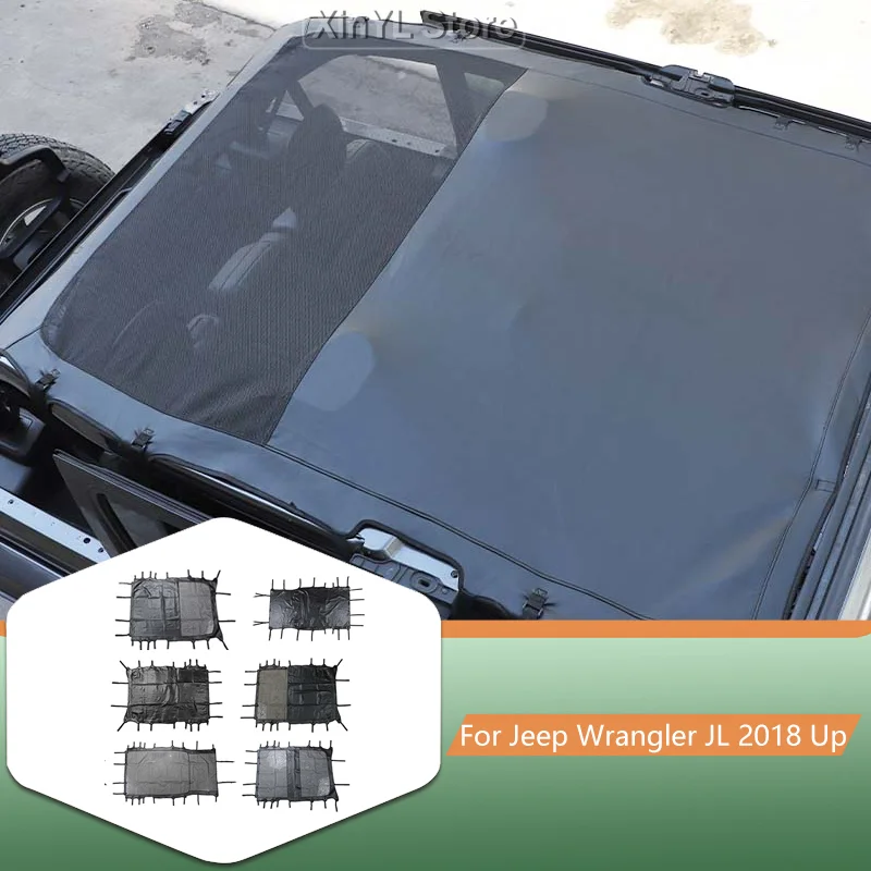 

Car Leather Soft Roof Top Cover Sunshade Anti UV Cover Kit For Jeep Wrangler JL 2018 Up 4-Door Car Exterior Accessories