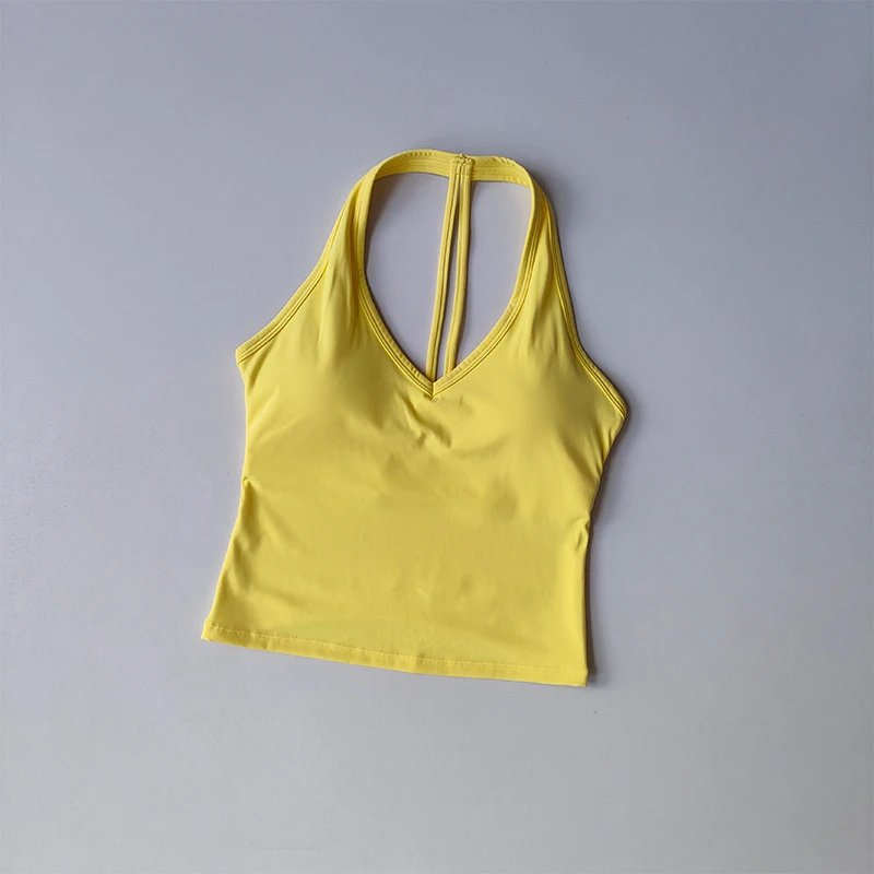 Sportunterwäsche V-Ausschnitt Sommer Neckholder Schöner Rücken Yoga-Anzug Weste Raffung Outdoor-Lauf Fitness-BH – Detail 7