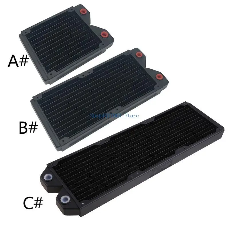 

T3LB Copper Radiator CPU Water Cooling Heat Exchanger with 1/4 inch Thread 18 Tubes