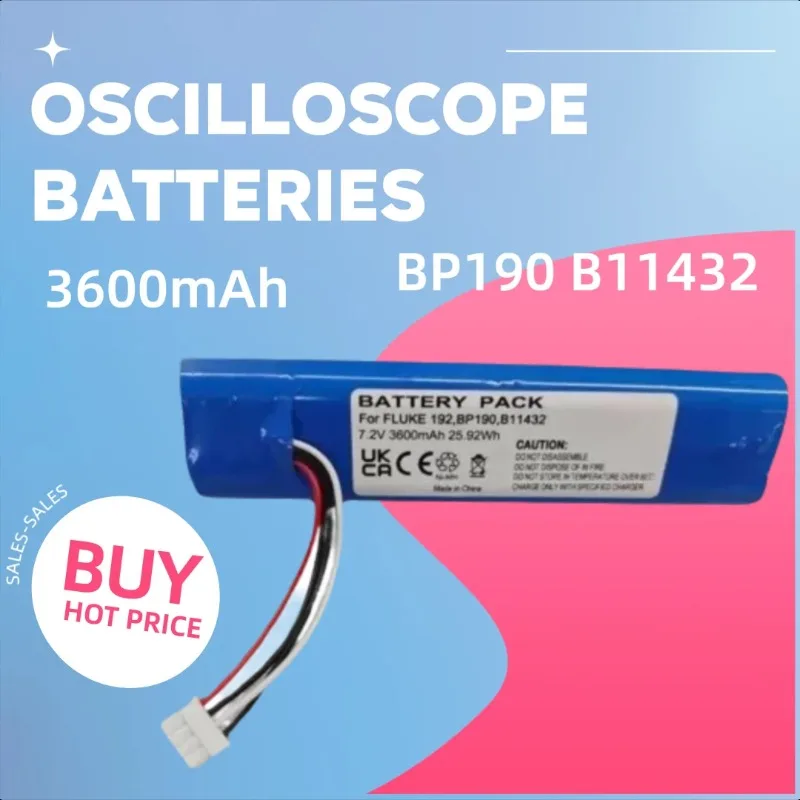 

7.2V 3600mAh for Fluke 192 196 199 Oscilloscope Batteries BP190 B11432