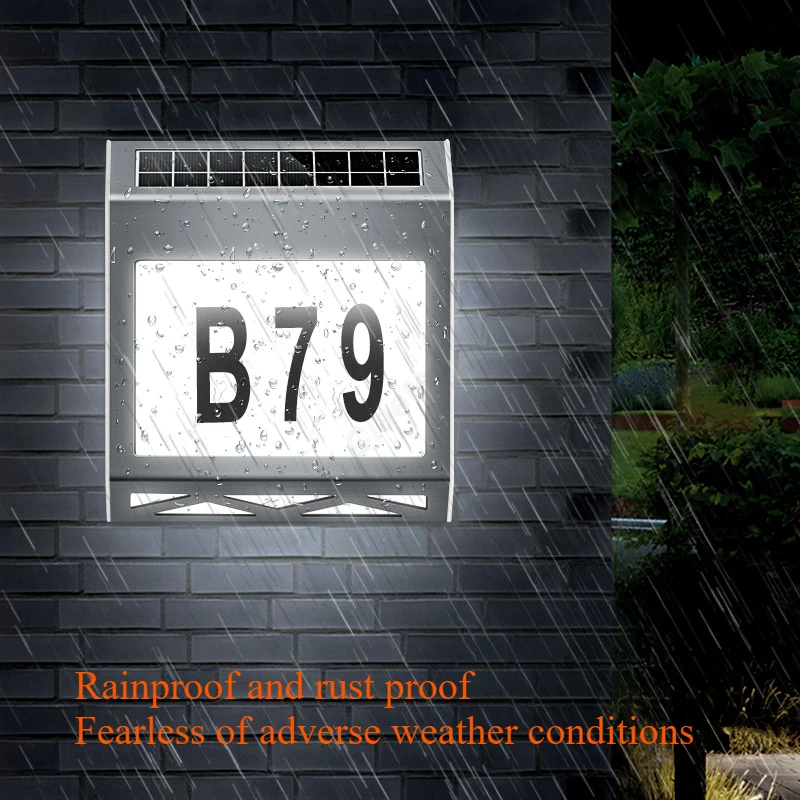 

Creative LED Solar Digital Letter Doorplate Wall Lamp Outdoor Rainproof and Rust Proof Villa Home Atmosphere Decoration