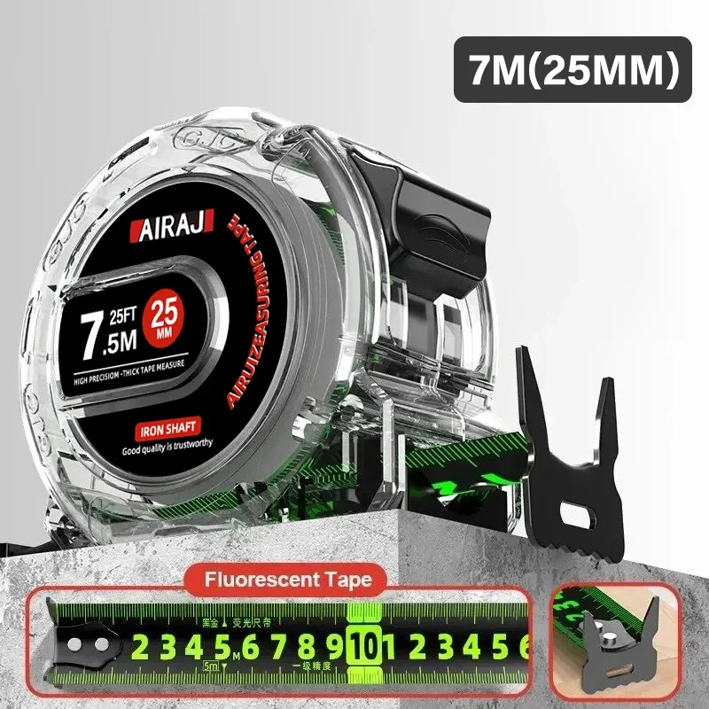 AIRAJ 3-5-7 Meter Fluorescent Tape Measure Precision Thickened Double-Sided Scale Waterproof And Wear-Resistant Measuring Tool