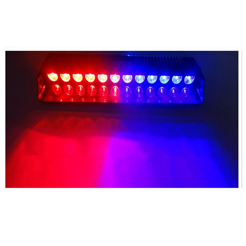 12 LED Bar Red Blue 12V Emergency Warning Traffic Flash Light Advisor Vehicle Strobe LED