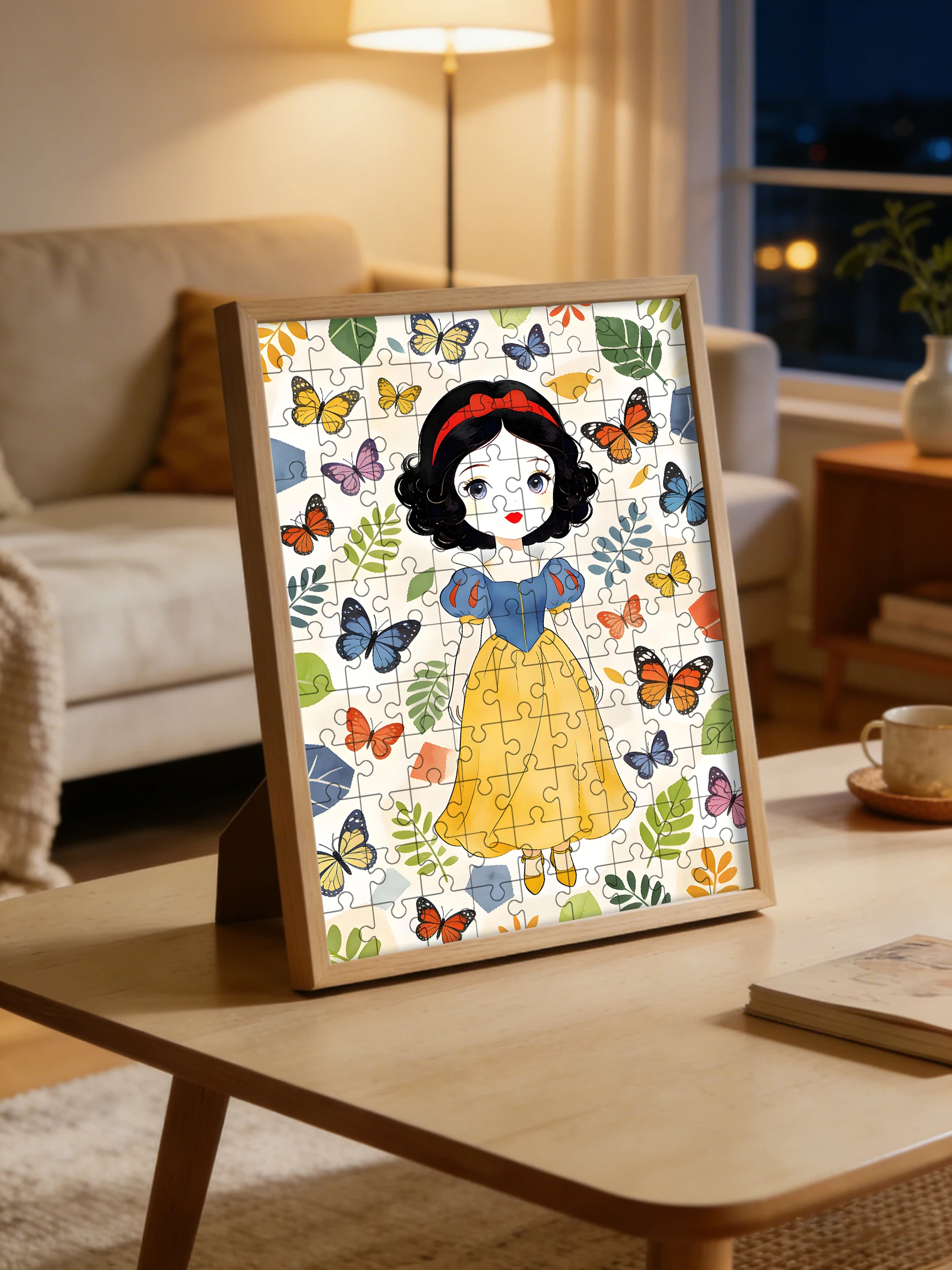 Jeu de puzzle sur plancher en bois Disney, papillon et blanche-neige, jeu familial de 108/200/300/500/1000 pièces