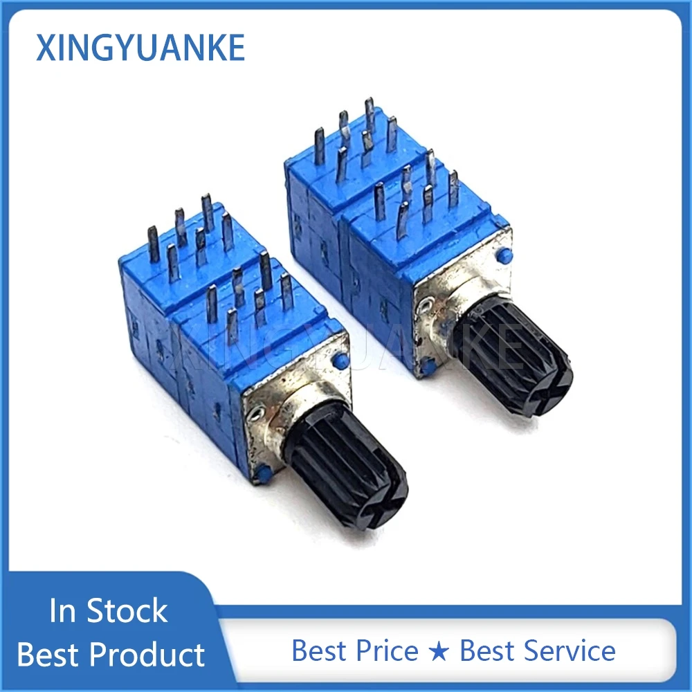 2PCS RK097G 4 Link Precision Potentiometer C50K C503 Power Amplifier Audio Volume Adjustment C50K*4 12-Pin Handle Length 10MM