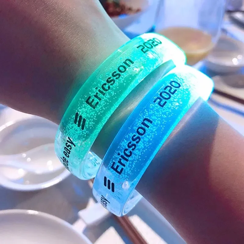 

LED Light Up Bracelets Personalized Customized Glow Wristband Luminous Bracelet Glow In The Dark Party Supplies for Kids Adults