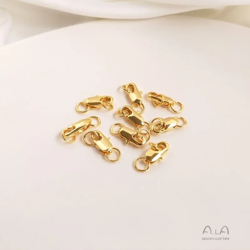 14K18K Real Gold Sterling Silver DIY Color Accessories Korean Fishtail Buckle Spring Buckle Lobster Buckle DIY Jewelry Material