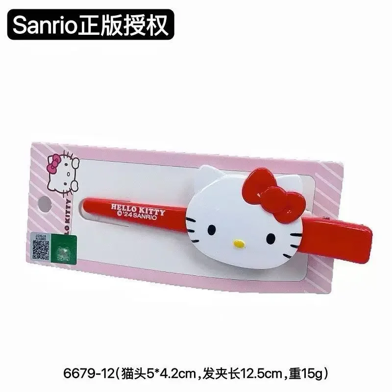 Hellokitty  Sanrio hair clip cartoon hair accessories one-word clip girl side bangs clip sweet hair clip headwear girlfriend