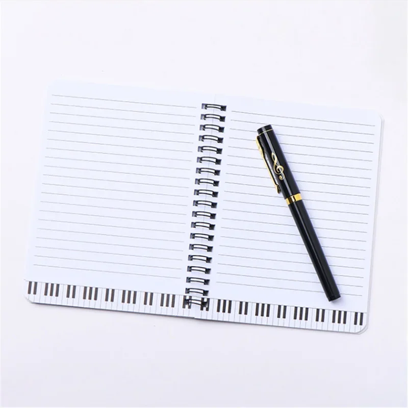 Music Notebook Coil Note Book B6 Stationery Exercise Books Keyboard Planners Gift Piano Key Workbook Diary Writing Office