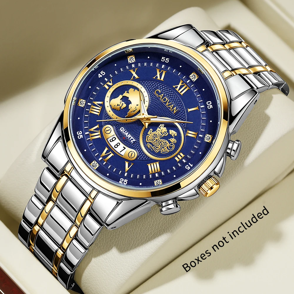 1pc new men's fashionable business luxury round pointer quartz watch men's timer - daily wear holiday gift