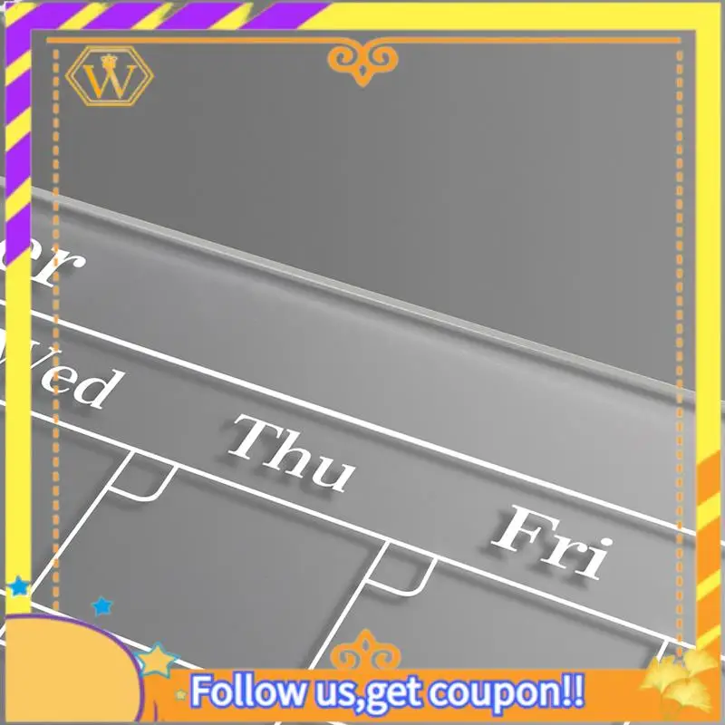 Latest-Clear Acrylic Magnetic For Fridge 9X13in Weekly Board Dry Erase Fridge For Reusable Planner With Dry Erase Markers