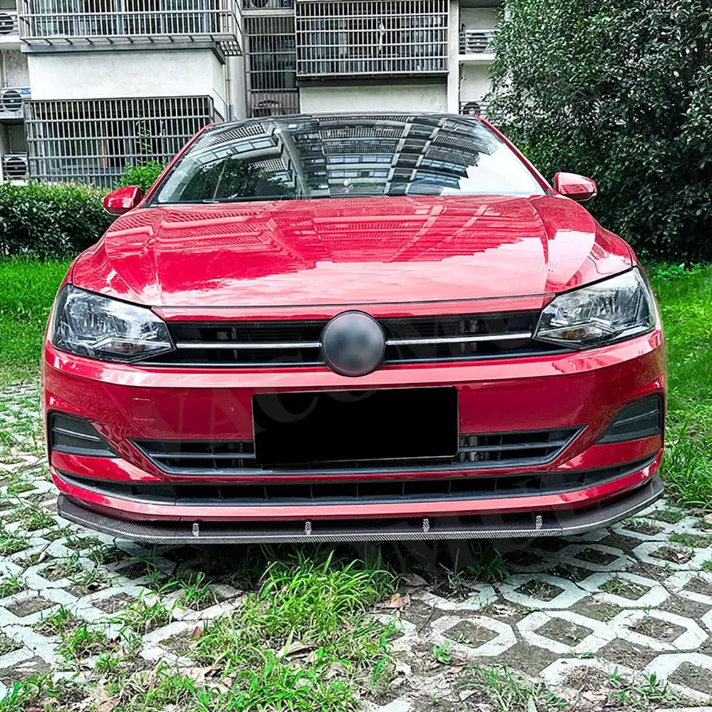 VACOMUL ABS Gloss Front Bumper Lip Front Front Bumper Lower Chin Spoiler Wing Splitter Diffuser For Volkswagen VW Polo MK6 2018+