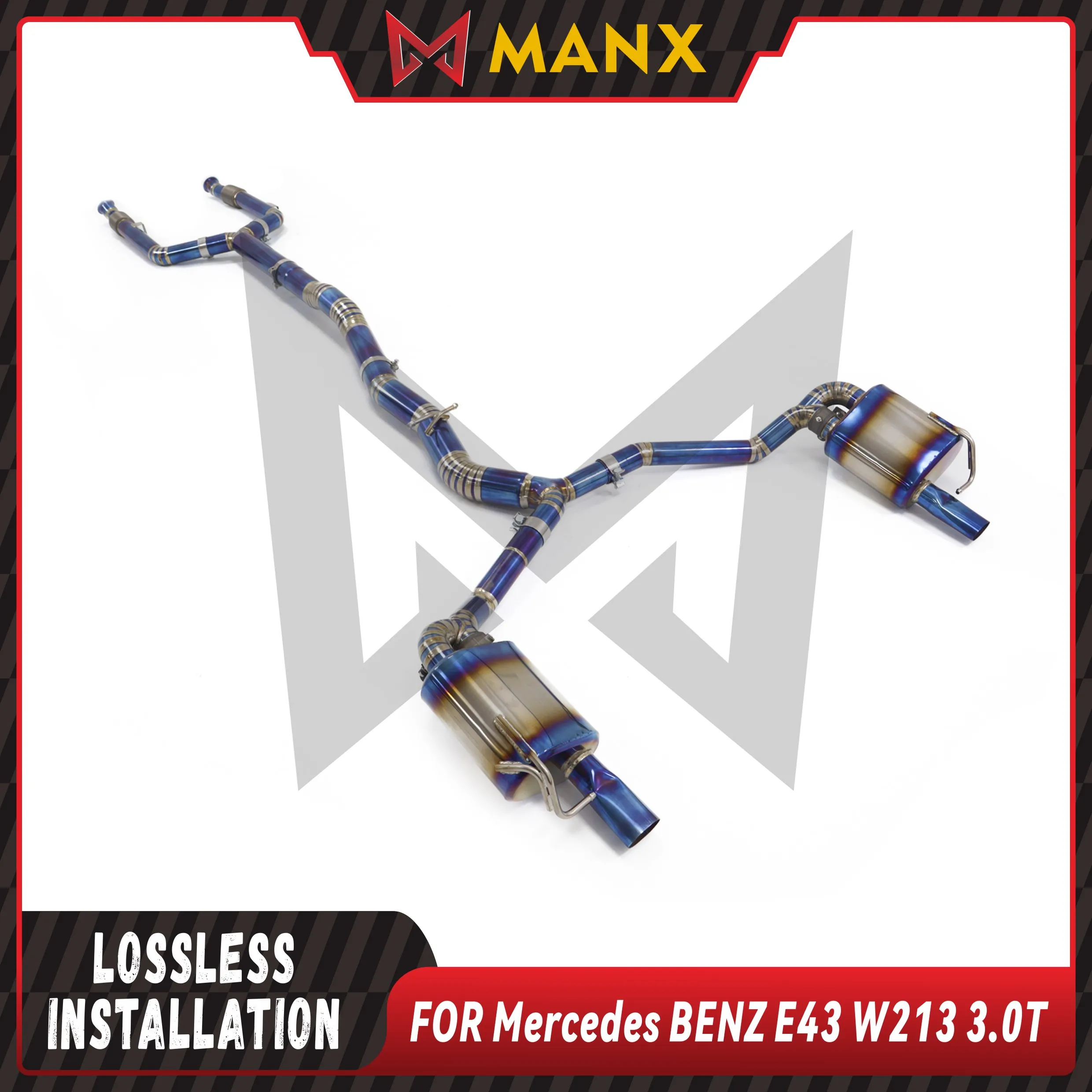 

MANX Ti/SS304 Catback Suitable for Benz E43 E400 E450 W213 C207 Muffler With Valve Non OPF Version Exhaust High precision