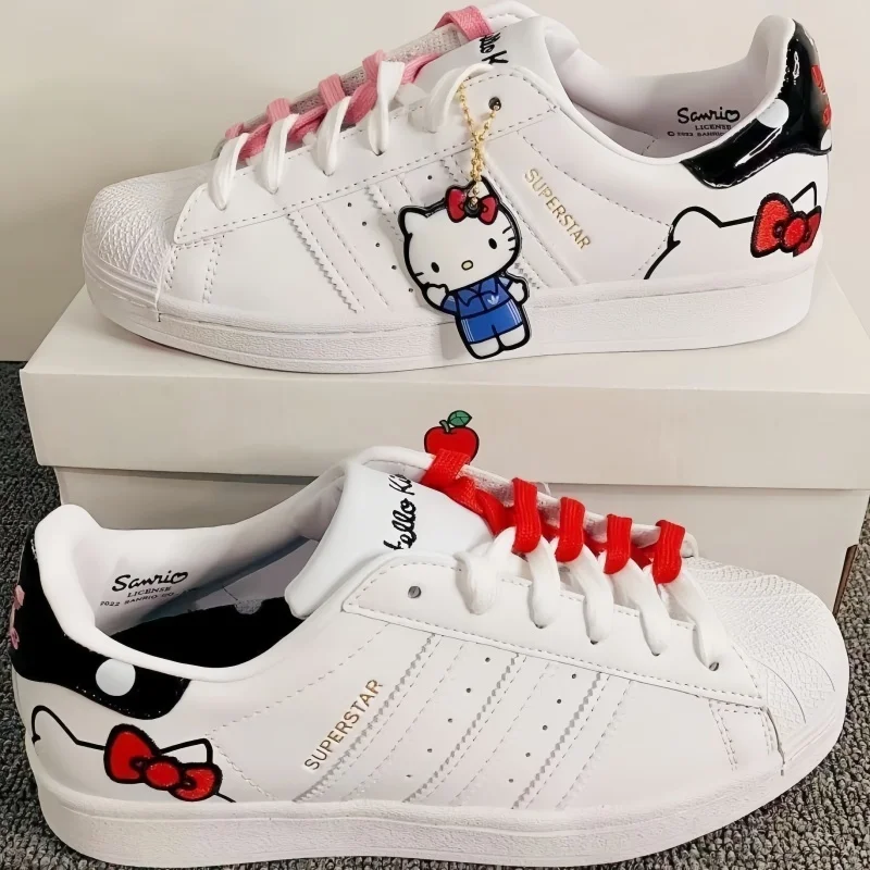 Sanrio Kawaii Anime Hello Kitty Cute Cartoon New Couple Casual Board Shoes Lace White Shoes Sports Shoes Birthday Gift