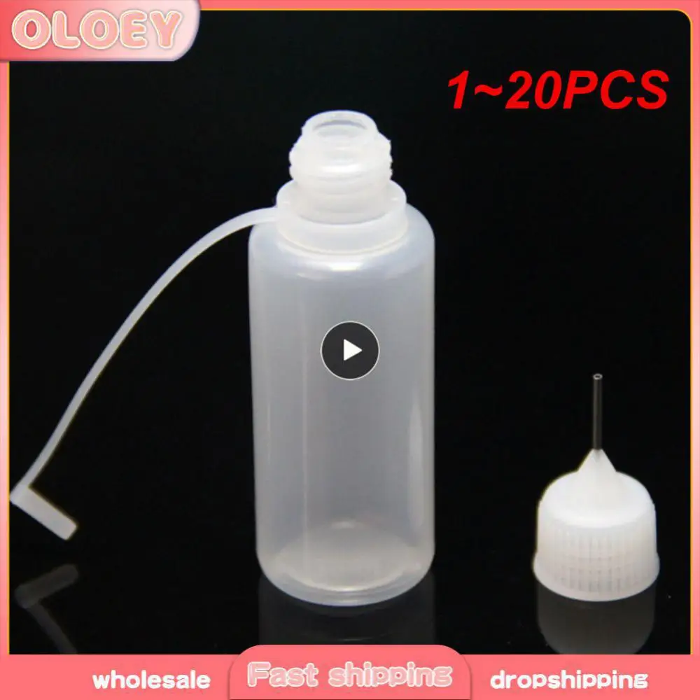 1~20PCS 5ml/10ml/20ml/50ml Needle Tip Glue Bottle Applicator Quilling Tool Precision Tip Glue Plastic Liquid Dropper Bottles