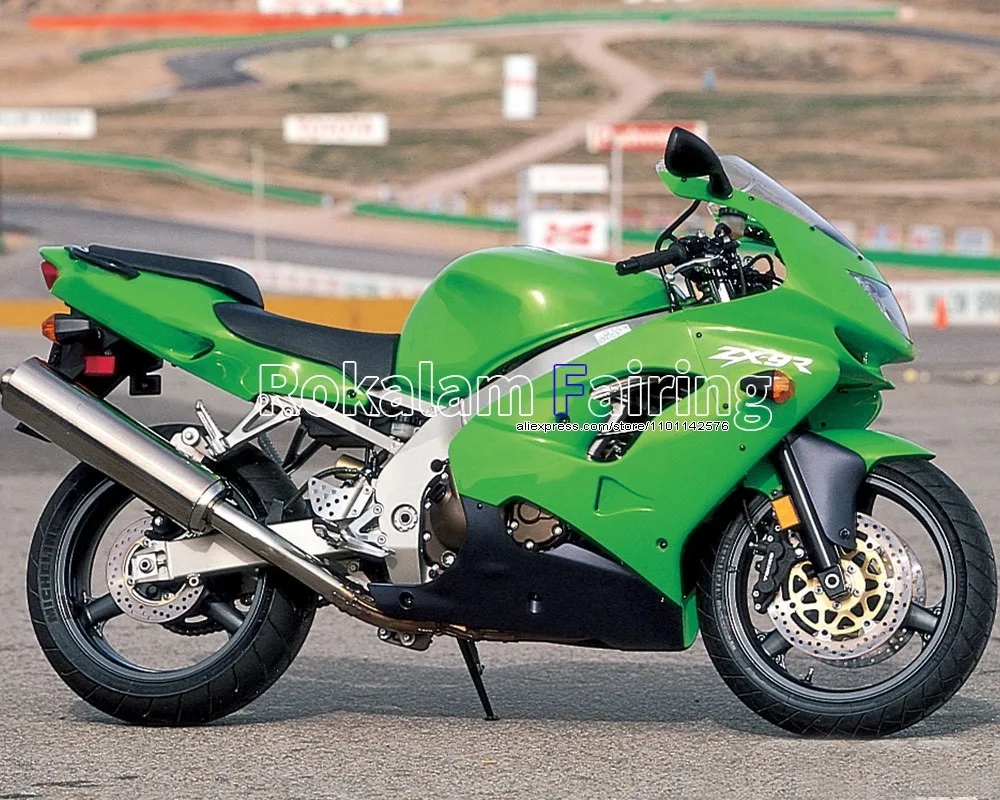 

Мотоциклетные детали для Kawasaki Ninja ZX9R 1998 1999 ZX 9R 98 ZX-9R, зеленый, черный комплект обтекателей для Спортивного Велосипеда (литьё под давлением)