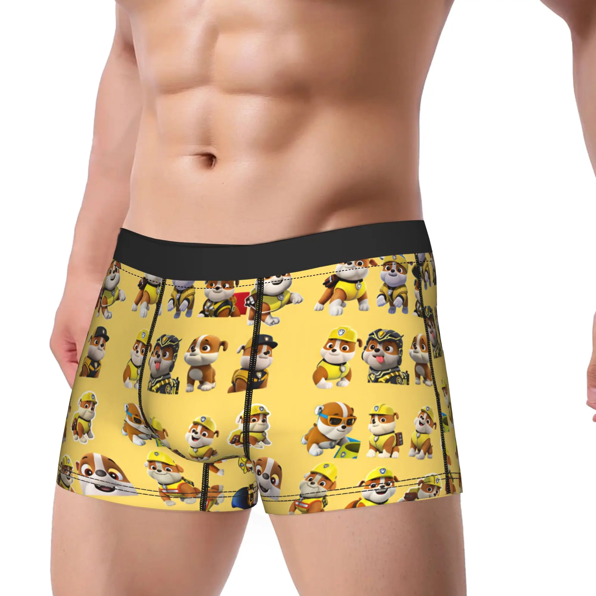 Paw Dogs Rubble Different Pose Set Trunk  Pouch Underwear Trenky Design Shorts Briefs Funny Males Underpants Plus Size 2XL