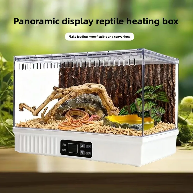 Climbing pet temperature controlled heating constant insulation feeding box, lizard snake land turtle landscaping tank