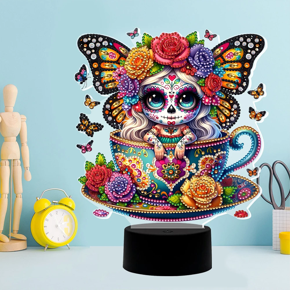 Acrylic Hummingbird Diamond Painting Bedside Lamp Multifunctional Diamond Night Lamp Diamond Painting Night Light for Home Decor