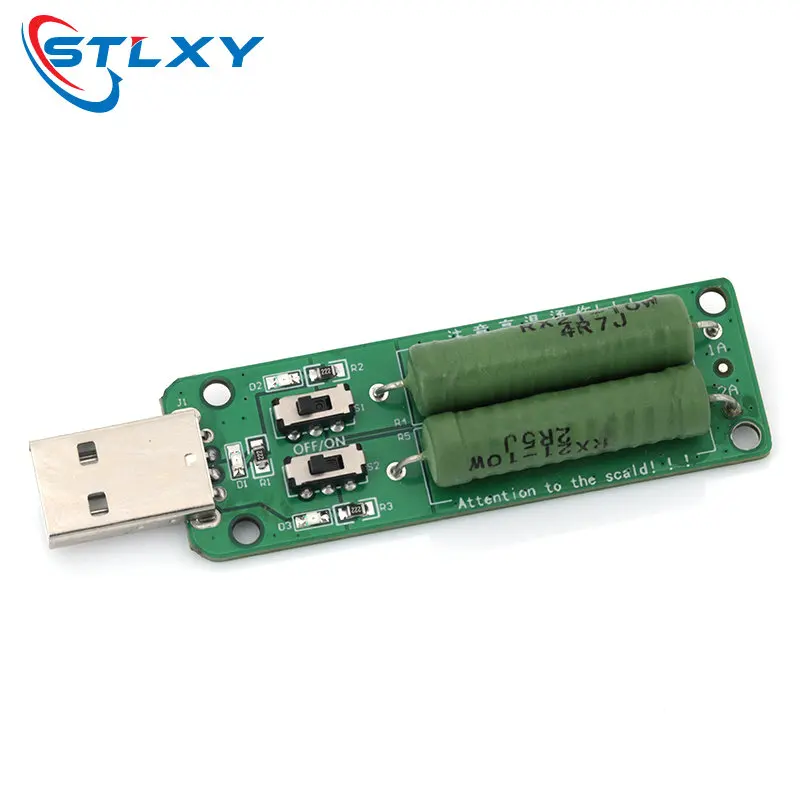 Stlxy Adjustable 3 Current 5V Resistance Tester USB Resistor Electronic Load W/Switch