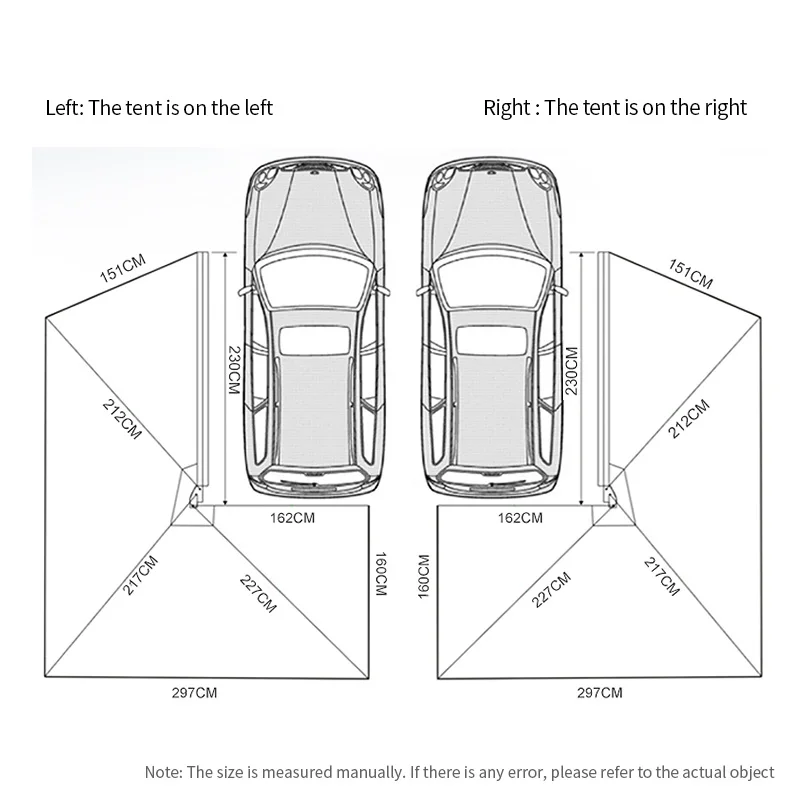 مظلة سيارة جانبية 270 درجة مظلة أوتوماتيكية للسيارة للحفلات الخارجية #6