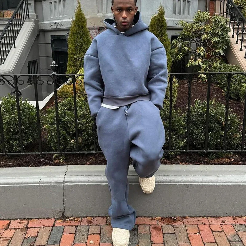 2025 Y2k موضة هوديي الرجال والنساء ملابس الشارع فضفاضة غير رسمية شخصية متعددة الوظائف كنزة قطيفة عداء ببطء Sweatpants Se #4