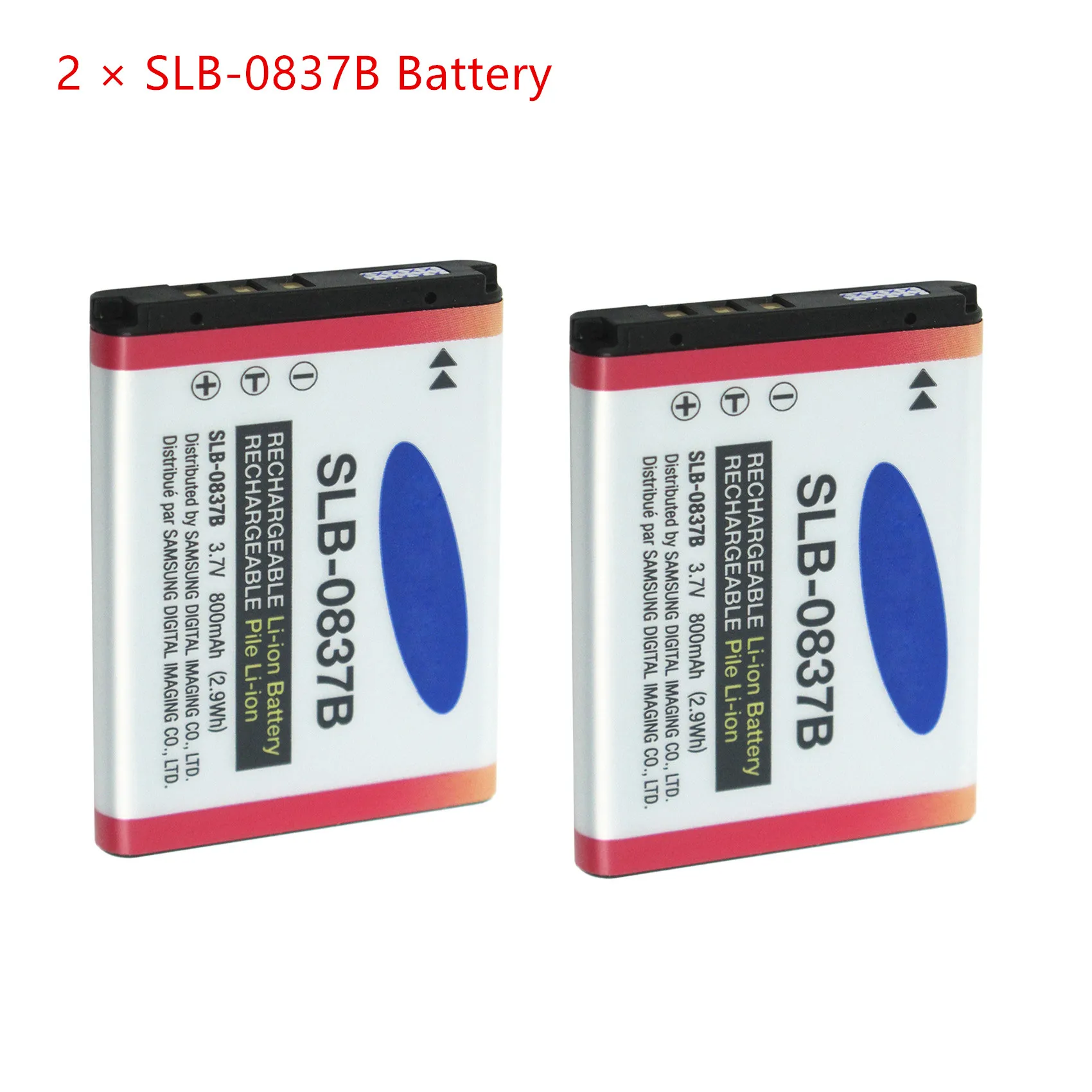 2Pcs Original SLB-0837B SLB0837B Camera Battery For Samsung Digimax L70 L83T L85T L201 L301 SL201 NV8 NV10 NV15 NV20