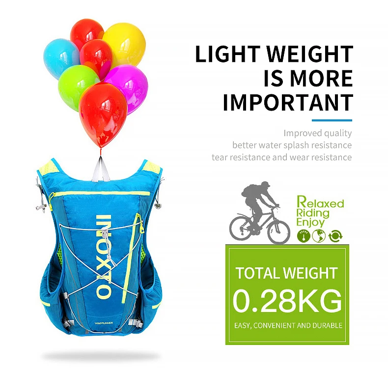 Outdoor-Lauf-Feuchtigkeitsweste, 8 l, Radfahren, feuchtigkeitsspendender Rucksack, Trekking, Wandern, Marathon, Fahrradrucksack mit 500 ml Wasserflasche – Detail 8