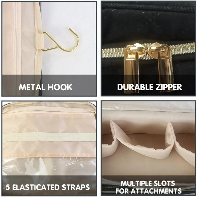 Curling Iron Double Layer Storage Bag Portable Suitcase Accessory Bag Cosmetic Travel Cases