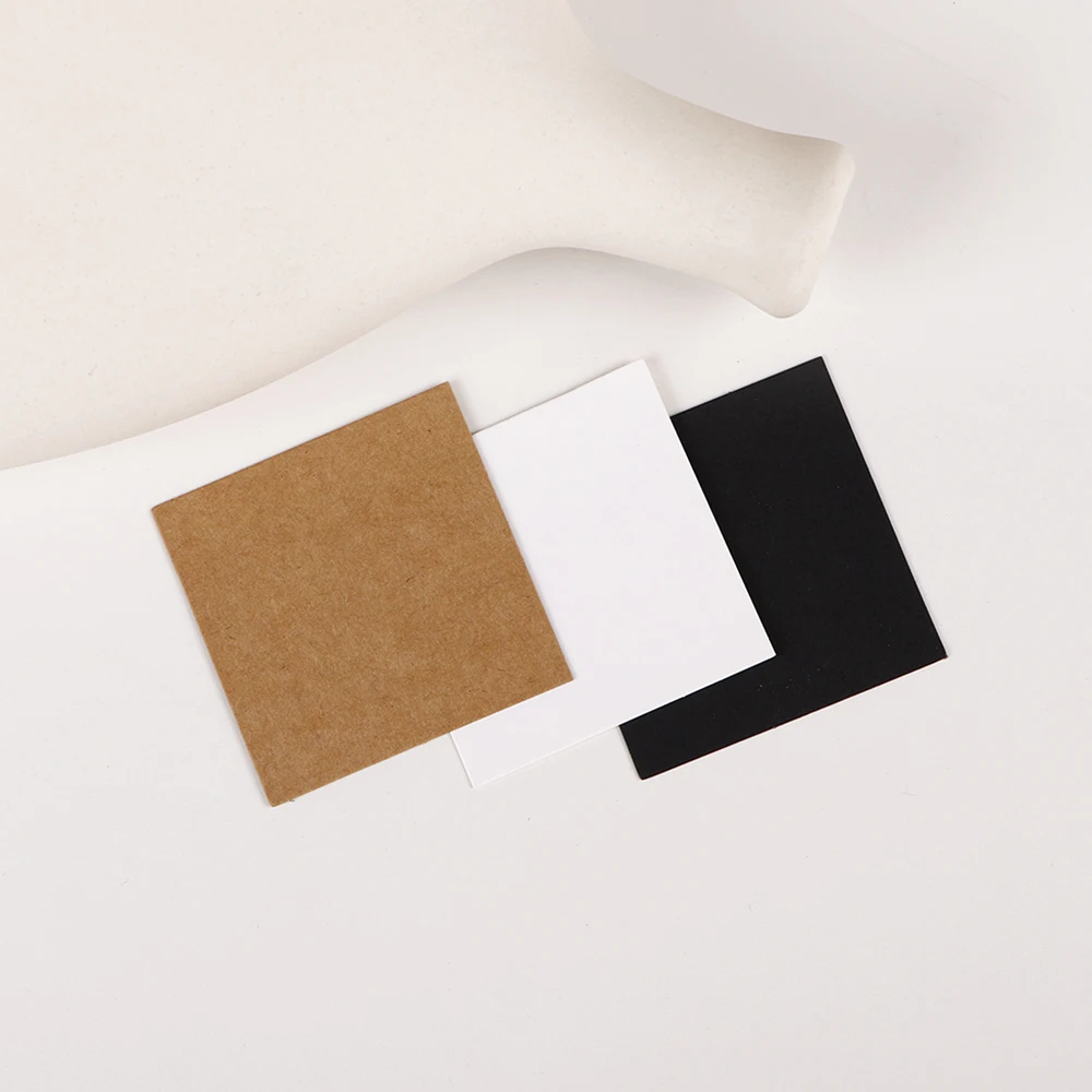 50 Pcs 5x5cm Blank Jewelry Display Paper Label With Or Without Bags Wholesale Packaging Earrings Necklaces Reveal Card Supplier