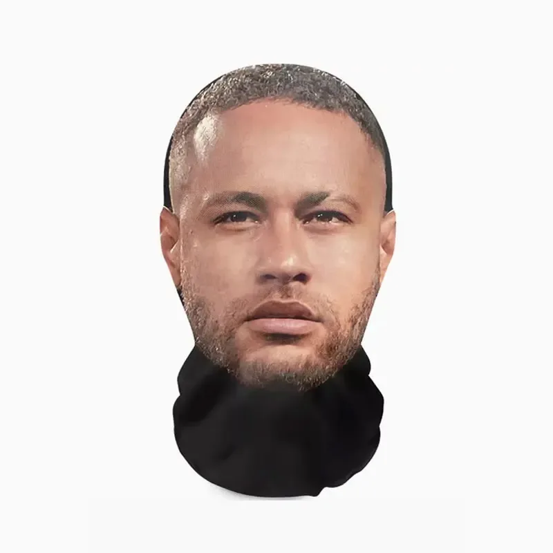 قناع وجه المشاهير المطبوع ثلاثي الأبعاد - قناع شبكي بنمط نجمة لعبة الكرة المضحكة، غطاء رأس تنكري قابل للتنفس لدعائم الهالوين/الحفلات