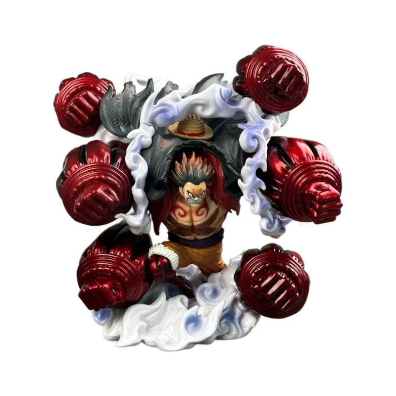 One Piece Monkey D Luffy Gear 4th Snakeman Statue Kong Gun Gatling Attack Anime Figure Model Desktop Collectible GK Display Gift