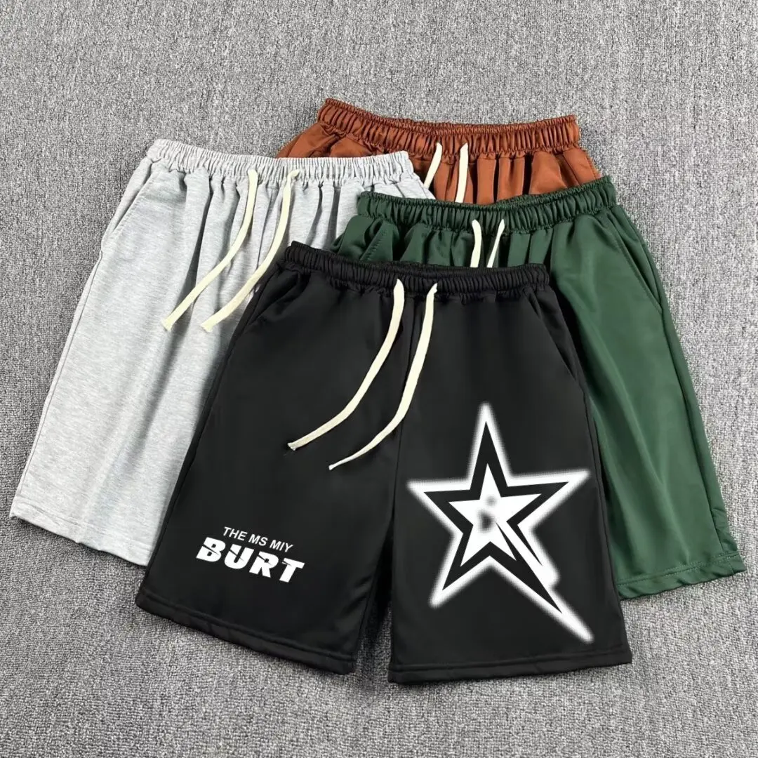 

Летние спортивные мужские шорты в американском стиле для бега на открытом воздухе, баскетбольные тренировочные черные шорты, пляжные брюки для фитнеса 2025