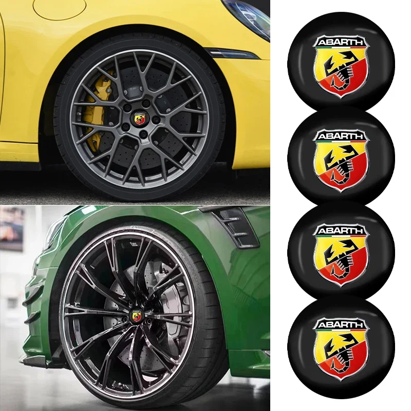 

4pcs Car Wheel Center Covers Badge Sticker Stickers For Abarth Stilo Ducato Palio Bravo Linea Doblo 500 Grande Tipo Accessories