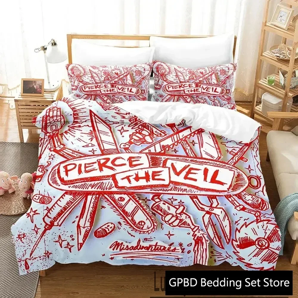 3D Print Pierce The Veil album cover Bedding Set Double Twin King Duvet Cover Comforter Pillowcase Boys Girls Adults Bedroom
