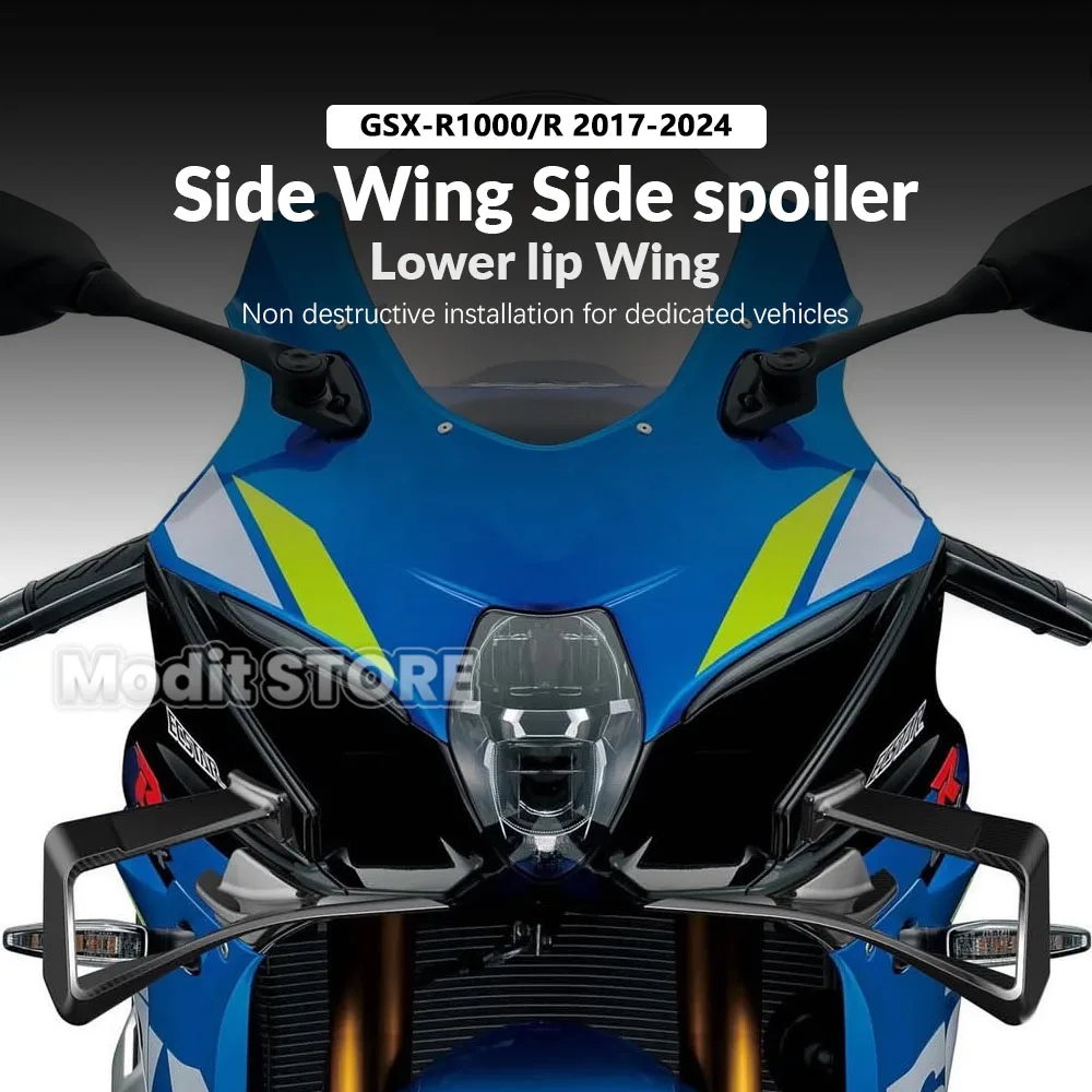 For SUZUKI GSX-R1000 GSX R1000R 2017-2023 2024 Motorcycle Front Spoilers lower lip Wing Side Fairing gsx-r1000 Fixed GP WINGS
