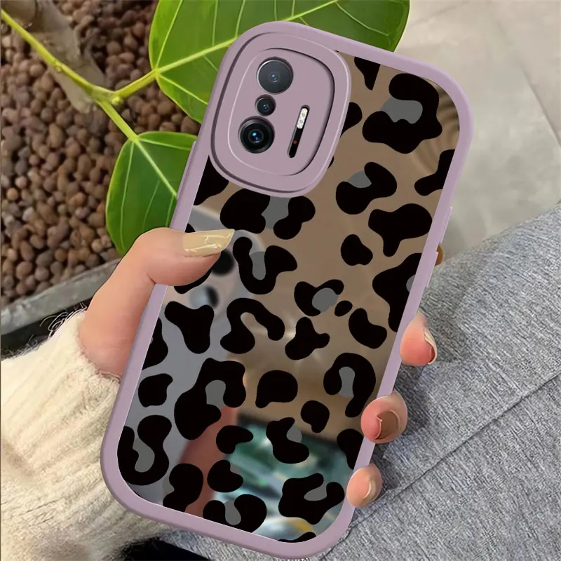 Cute Leopard Printing Case For Xiaomi Mi 10 9 8 Lite 11T Pro 11 Lite 5G NE 12 Lite 12X 12S Pro 10T Silicone Soft Mirror Cover