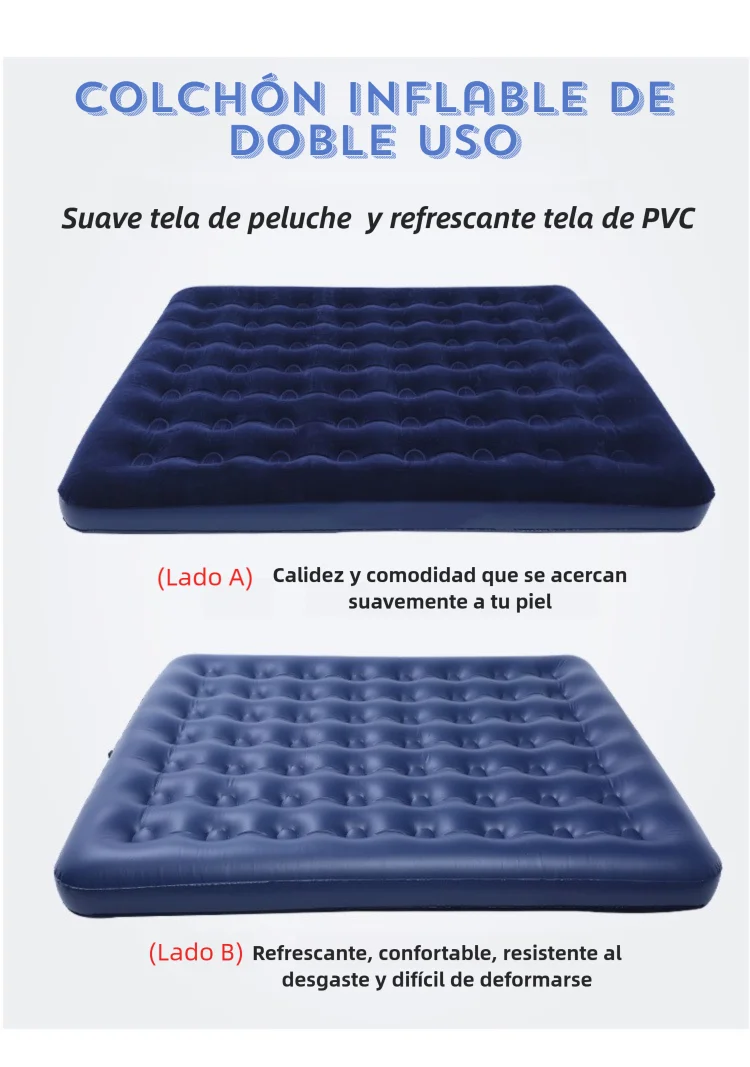 مرتبة قابلة للنفخ كبيرة جدًا (يُسمى أيضًا إلى سرير قابل للنفخ)، والتي تعمل كرتبة تخييم قابلة للنفخ أو مرتبة نوم للتخييم؛ مناسبة للاستخدام الداخلي والخارجي.