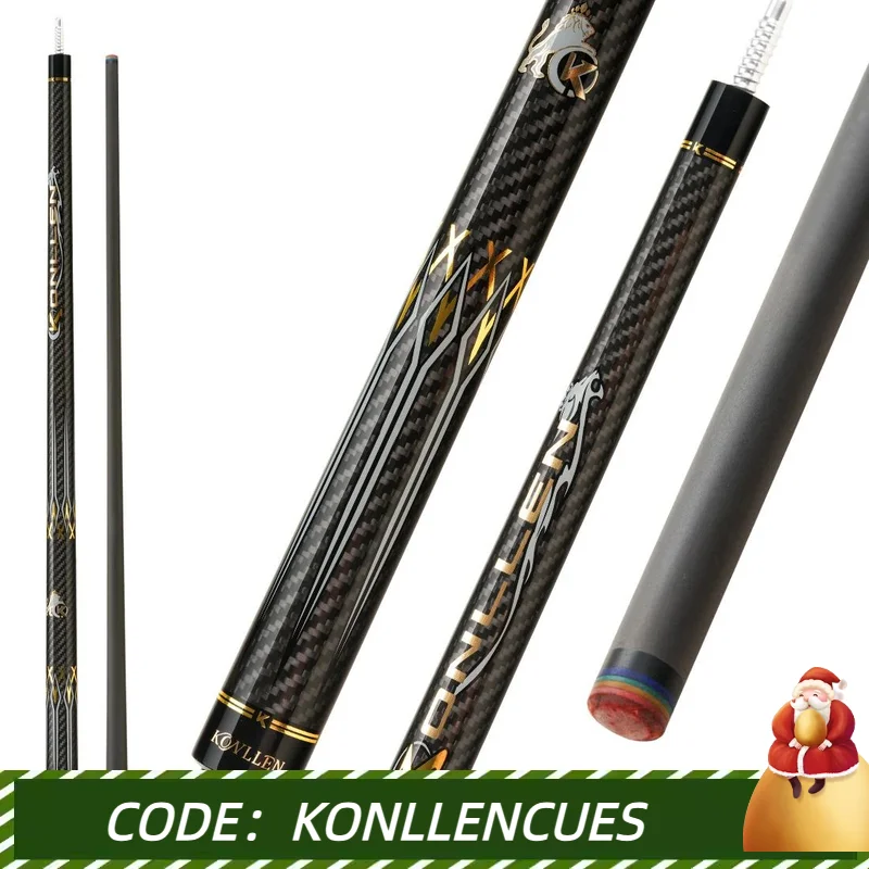 KONLLEN-Carbon Fiber Pool Cue Stick, Billiard, 12.2mm Tip, 3*8 Uniloc Joint Pin, Professional Taper Billar, New Laser Series