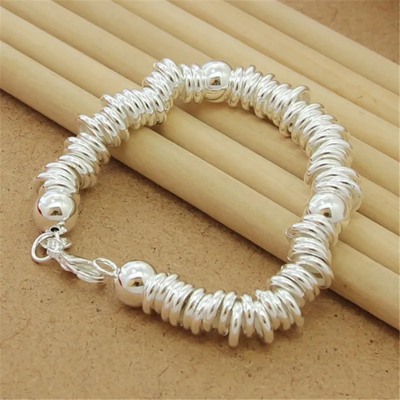 

Fashion Jewelry 925 Sterling Silver Bracelet Circle Beads Suitable For Women's Fashion Wedding Party Gift Temperament Jewelry