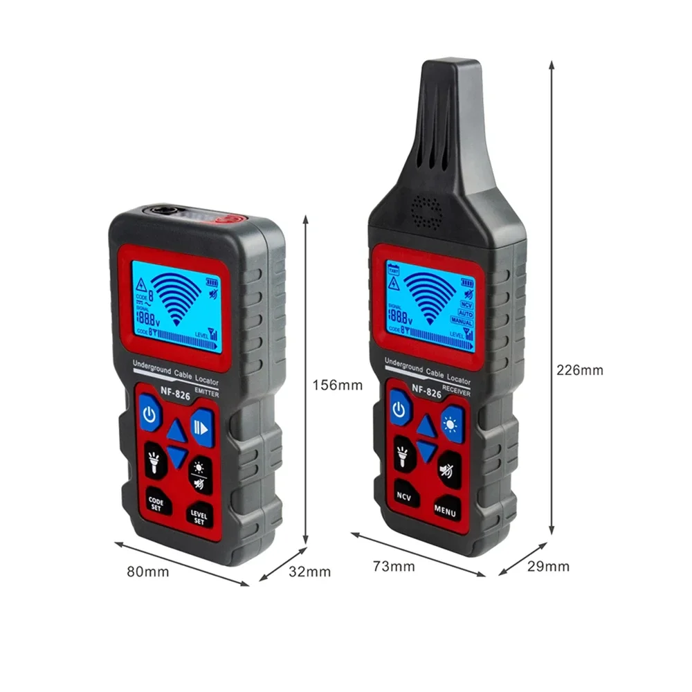 NOYAFA Cable and Network tester NF-826 High Voltage Wire Tracker Portable Telephone Cable Locator Underground Pipe Detector