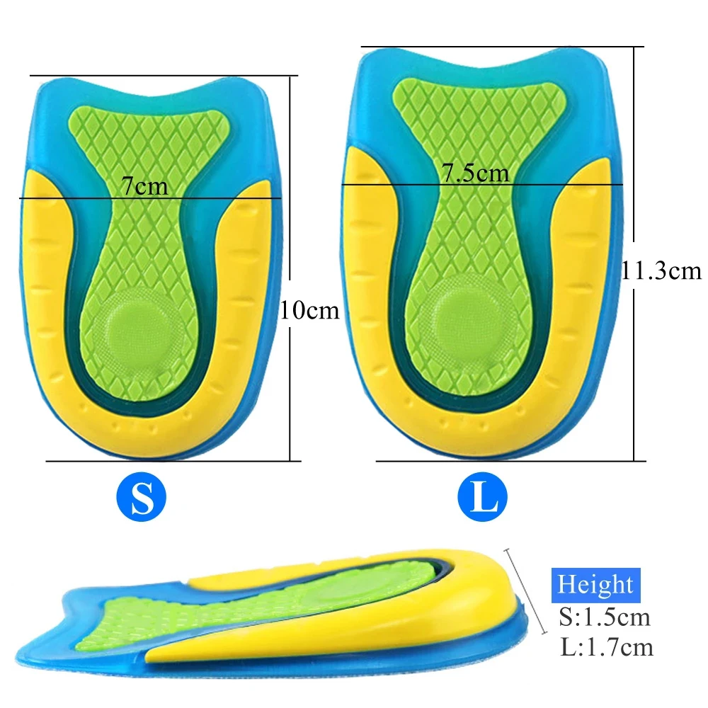 Silikon-Gel-Einlegesohlen für Fersensporn, Plantarfasziitis, Schmerzlinderung, Fersenkappeneinlagen, Kissen zur Höhenverstellung, Schuheinlagen – Detail 8
