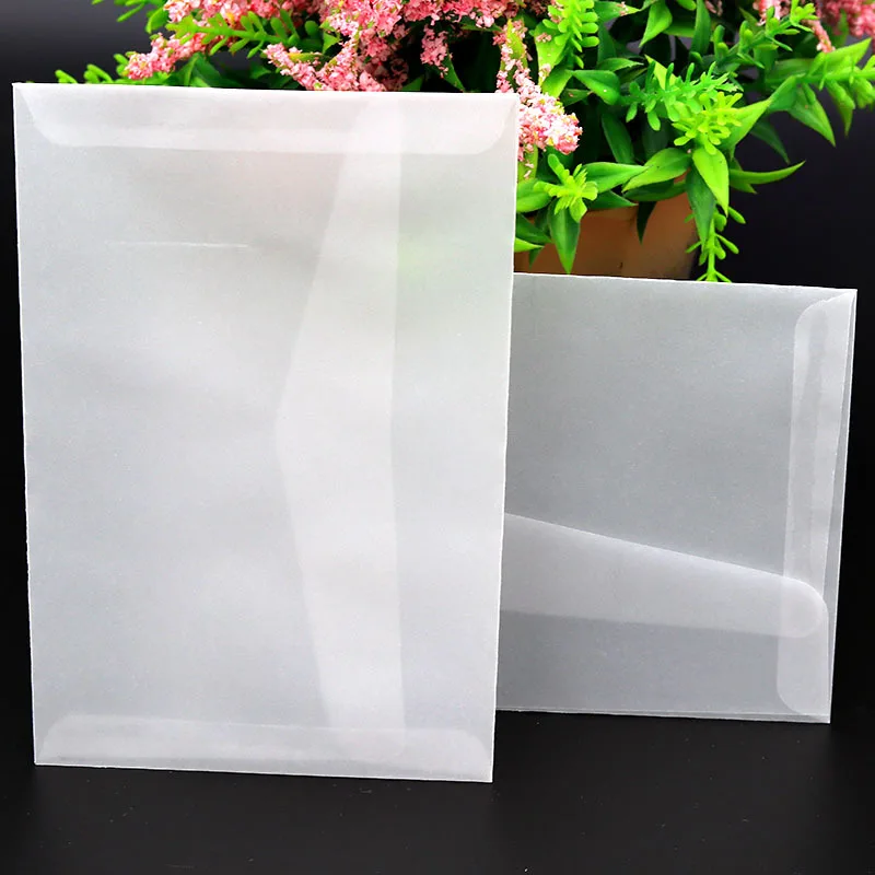 50cs/lot Blank Envelope Semi-transparent Sulfuric Acid Paper Envelopes Set Vintage Wedding Invitation Envelopes For Cards