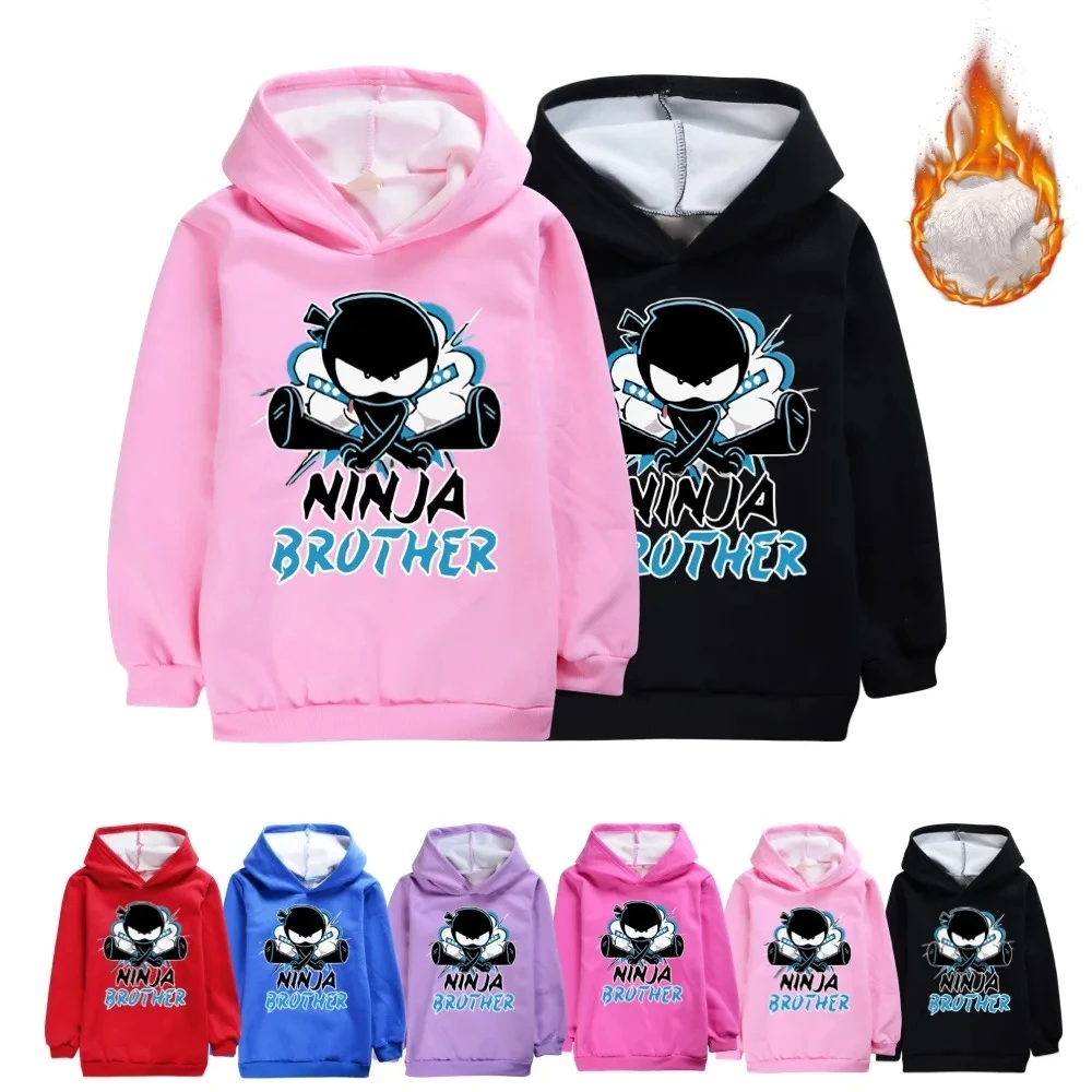 Girls Warm Hoodie Coats Children Casual Sweater NINJA KIDZ Costume Kids Winter Fleece Sweatshirt for Boys People Print Clothes