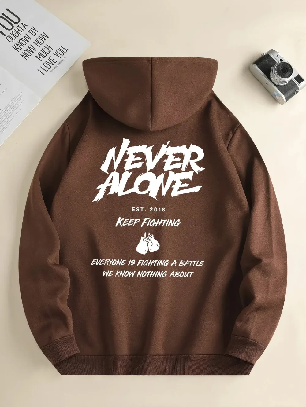 Daily Drawstring Versatile Hooded Sweatshirt New Fashion Letter Print Hoodie Spring and Autumn Couple Style Long Sleeve S-3XL