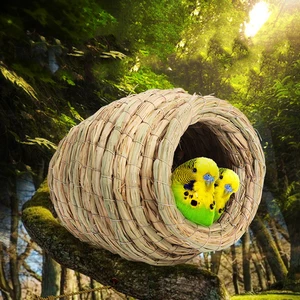 1pc natürliche handgefertigte Strohvogel Nest Taubenhaus Haus Nest Heißes Papagei Haustier Schlafzimmer kleine Terrasse Käfige 10 Hauptverkaufsvögel Käfig - №8