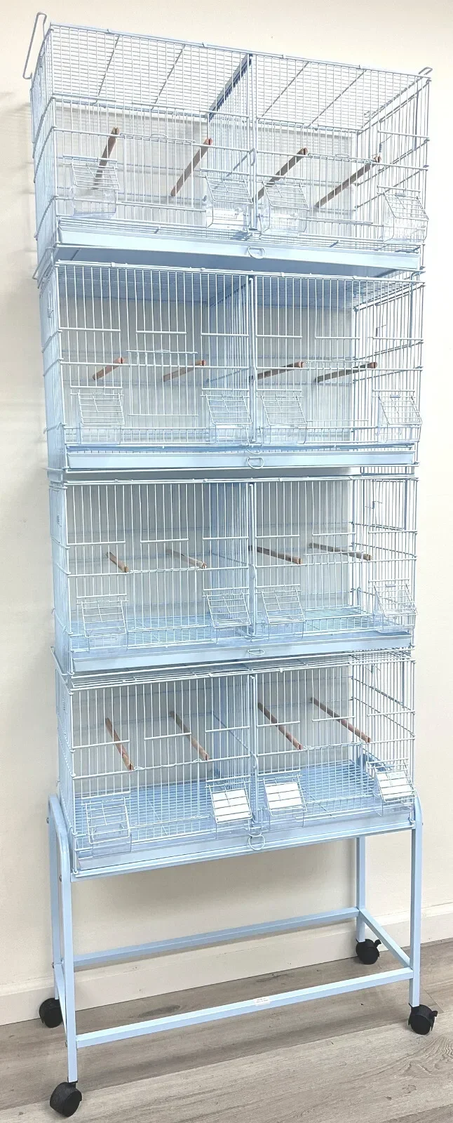Deluxe 4 of Stackable Bird Parrot Breeder Cage Center Divider With Rolling Stand