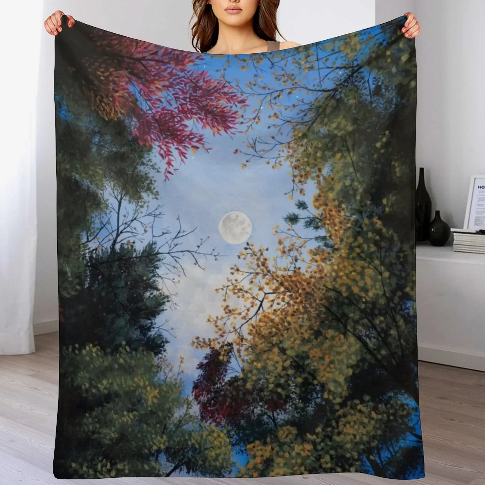 

Autumn Night Throw Blanket Soft Cozy Blanket for Pet Kids Adults