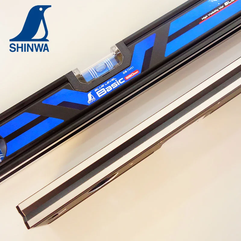 SHINWA High Precision Blue Spirit Level Basic Aluminum Level Decoration Ruler 73450