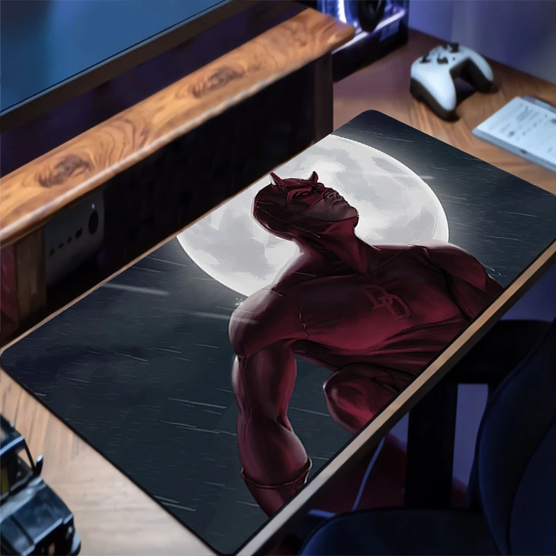 アニメ HD プリントマウスパッド M-marvel D-daredevil ゲーミングマウスパッドコンピュータデスクマウスマットゲーマーアクセサリー滑り止めキーボードパッド